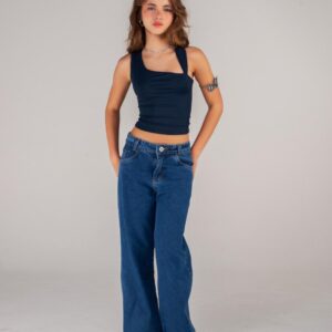 Jean "Azure Wide Leg" - Estilo Retro y Relajado