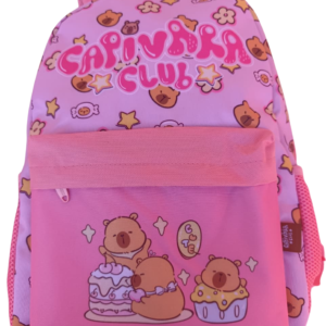 Mochila Rosa Capybara Club Kawaii con Ositos – Ideal para Niñas
